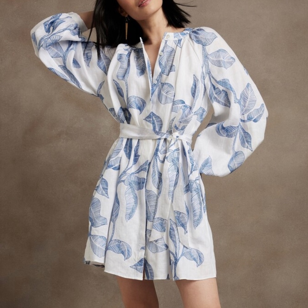Banana Republic Petite Embroidered Shirt Dress